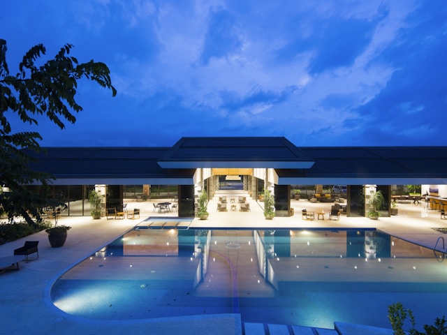 Resort pool overlooking the ocean