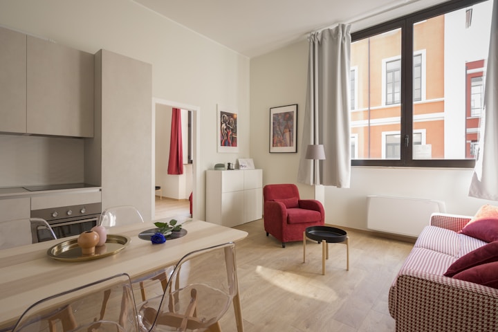 Bright apartment living space