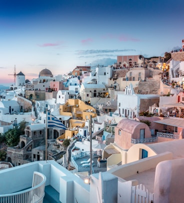 Santorini blue domes and caldera